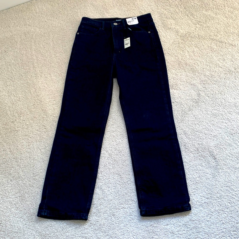 NWT Express Cropped Straight High Rise Jeans